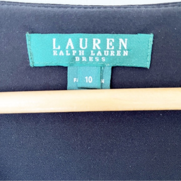 - RALPH LAUREN black faux wrap dress sz 10 - Picture 4 of 6